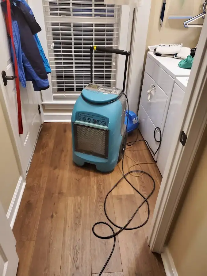 Commercial dehumidifier deployed for Flood Damage Cleanup in San Diego Country Estates